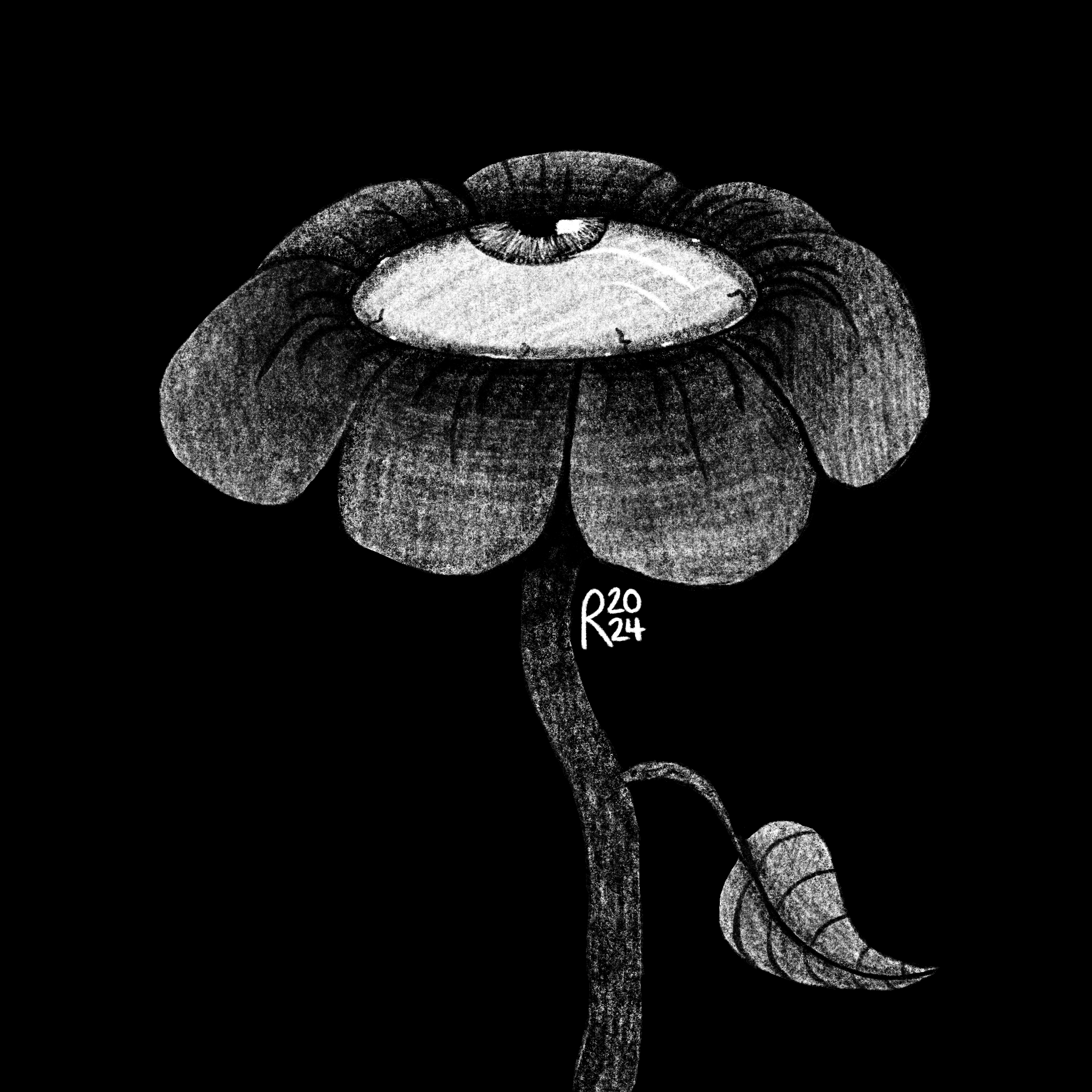 Flower w/ Eye Drawing 2