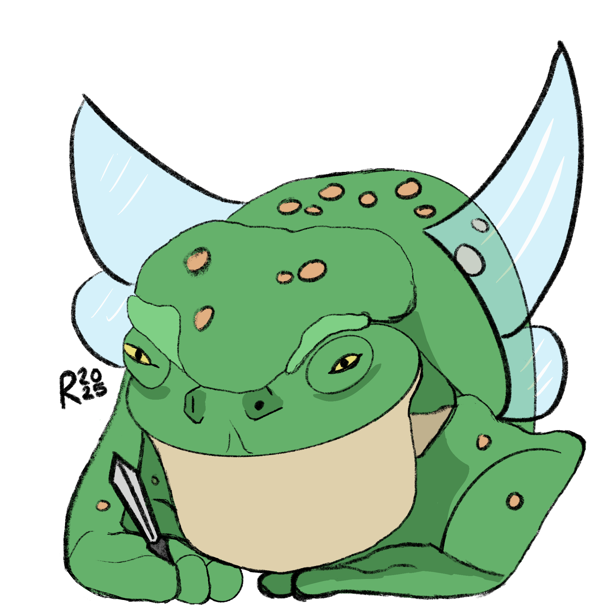 Frog with Wings Drawing