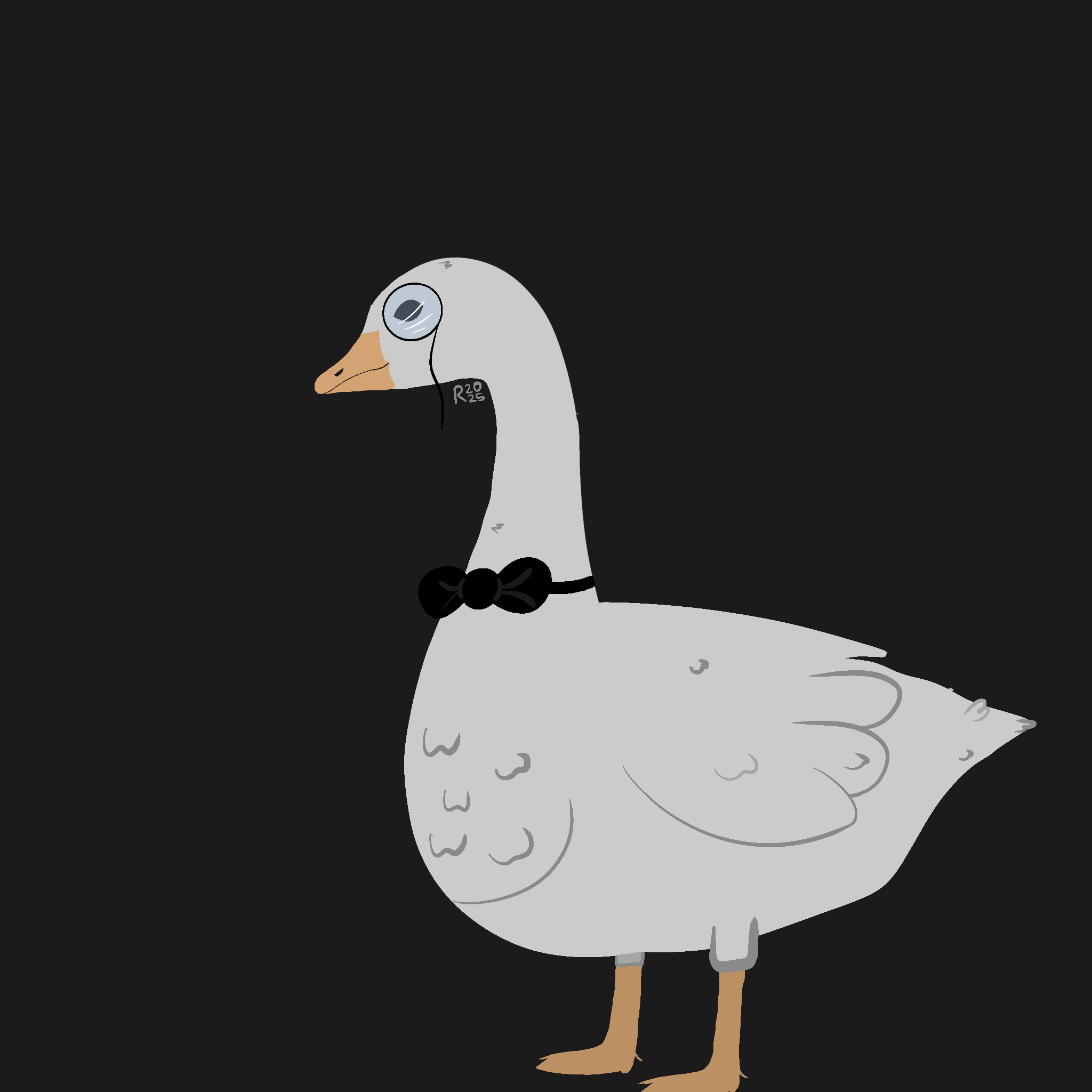 Goose with Bowtie Drawing