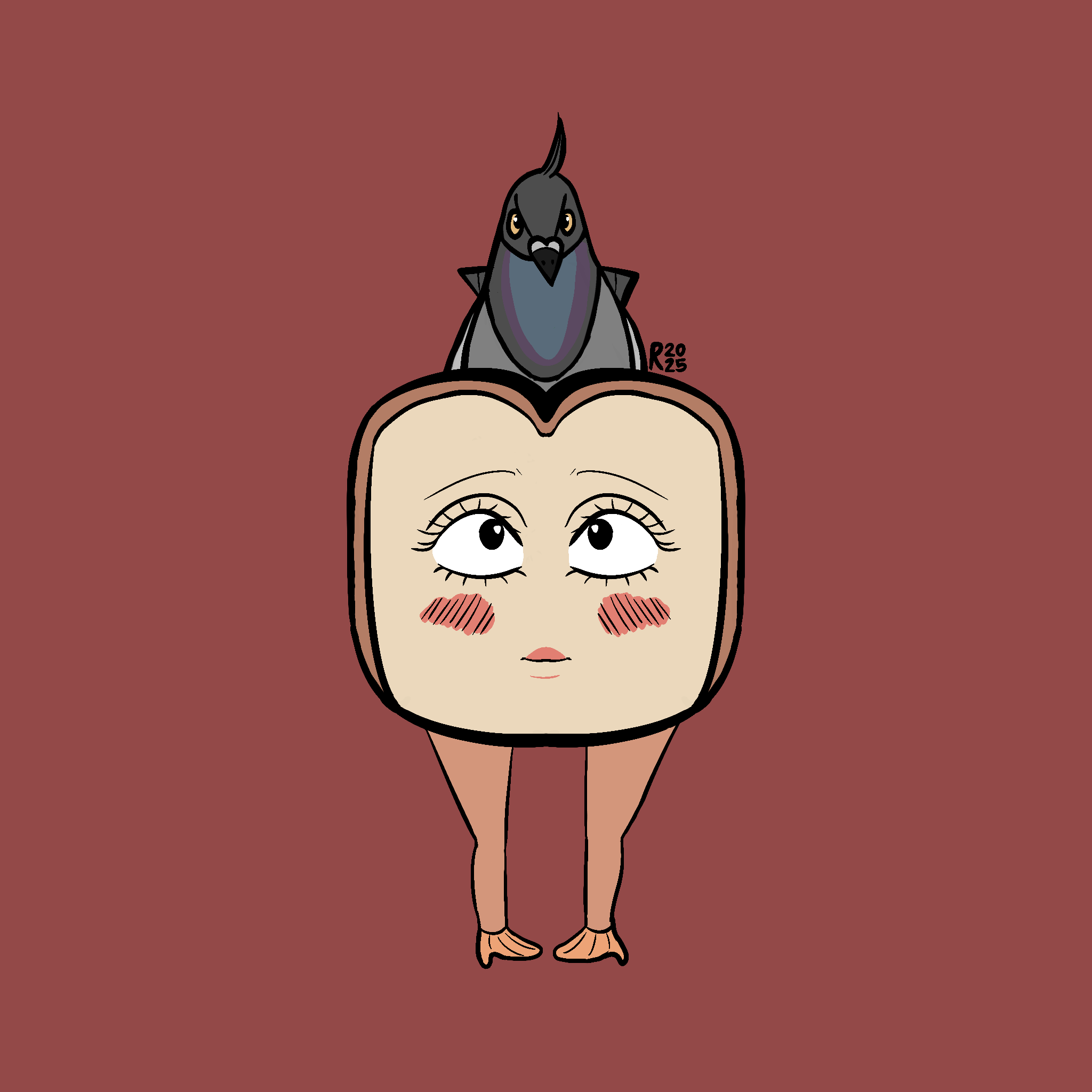 Pigeon & Bread Drawing