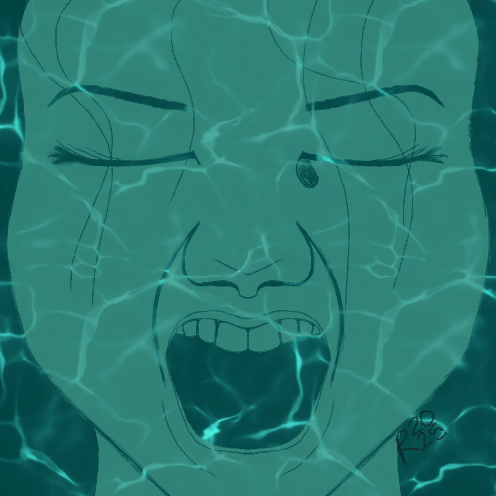 Woman Screaming Drawing